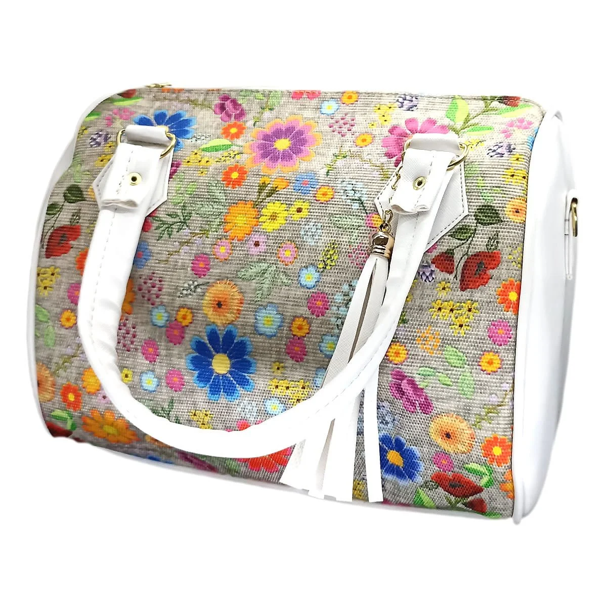 Bolsa de piel sint&eacute;tica blanca, bolsa de mano