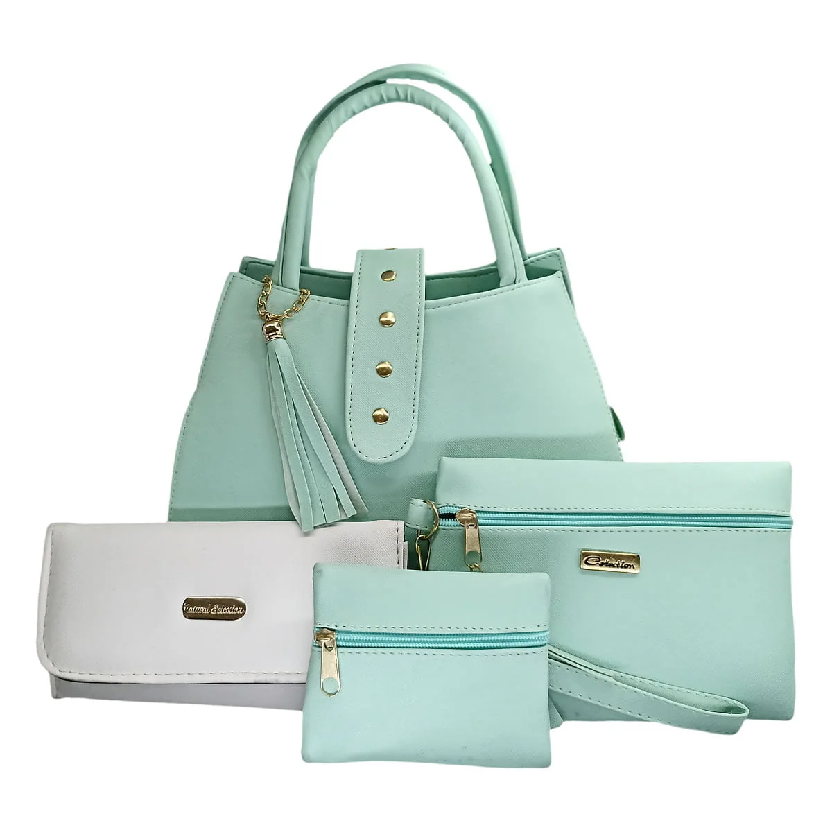 Cosmetiquera, cartera, monedero y bolsa de piel sint&eacute;tica aqua