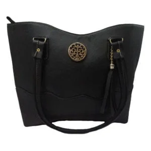Bolsa de piel sintética negra tipo Tote