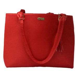 Bolsa de piel sintética roja, bolsa de mano