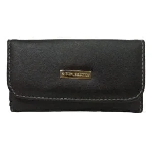 Cartera de piel sintética negra